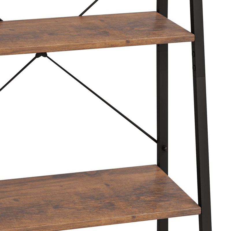 Fantasia Standing Shelf Storage Organiser Shelf Rack Ladder Shelf Bookshelf, Dark Brown, 174cm H x 56cm W x 35cm D
