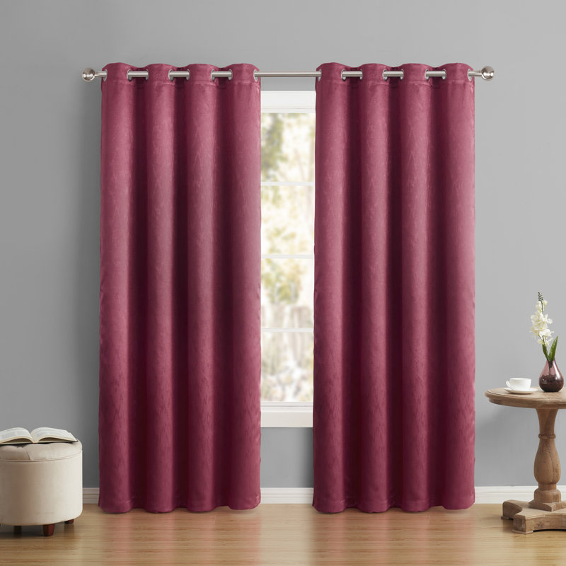 Bree Blackout Single Curtain Panel, 52" W x 84" L, Red