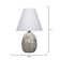 Capsule Travertine Table Lamp With Linen Shade
