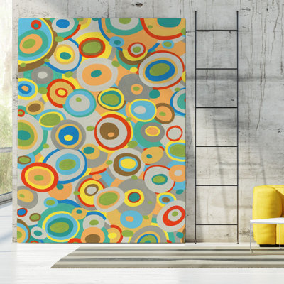 Reproduction d’art graphique sur toile tendue « chevauchements ovals i » par nikki