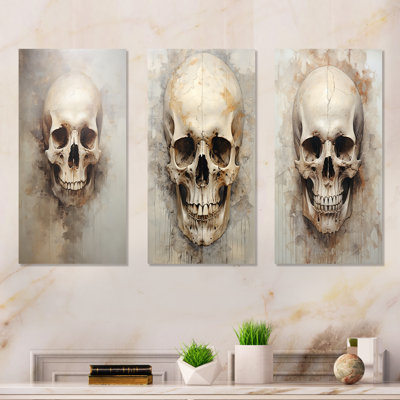 Skulls Resonance - Skull Metal Art Print Set Of 3