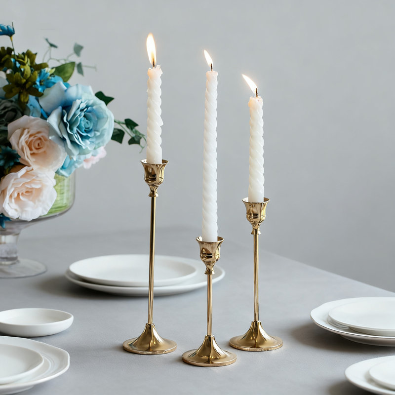 Elegant Candlestick Holders Set For Taper Candles, Decorative Centerpiece For Dining Table, Wedding, Christmas, And Housewarming