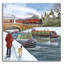 Art mural en verre épique «Christmas On The Canals» par Elle Media Group, 24 po x 24 po