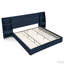 Lit plateforme avec rangement et tête de lit en velours brillant et tablettes latérales-131274424-131274420