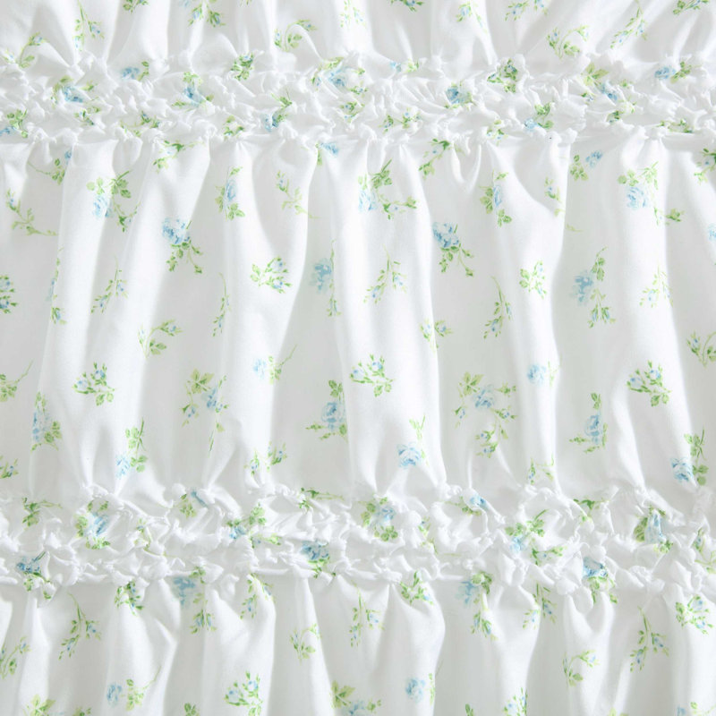 Ensemble d'édredon réversible bleu Laura Ashley Rosebuddies, Édredon pour lit simple TG + 1 taie décorative