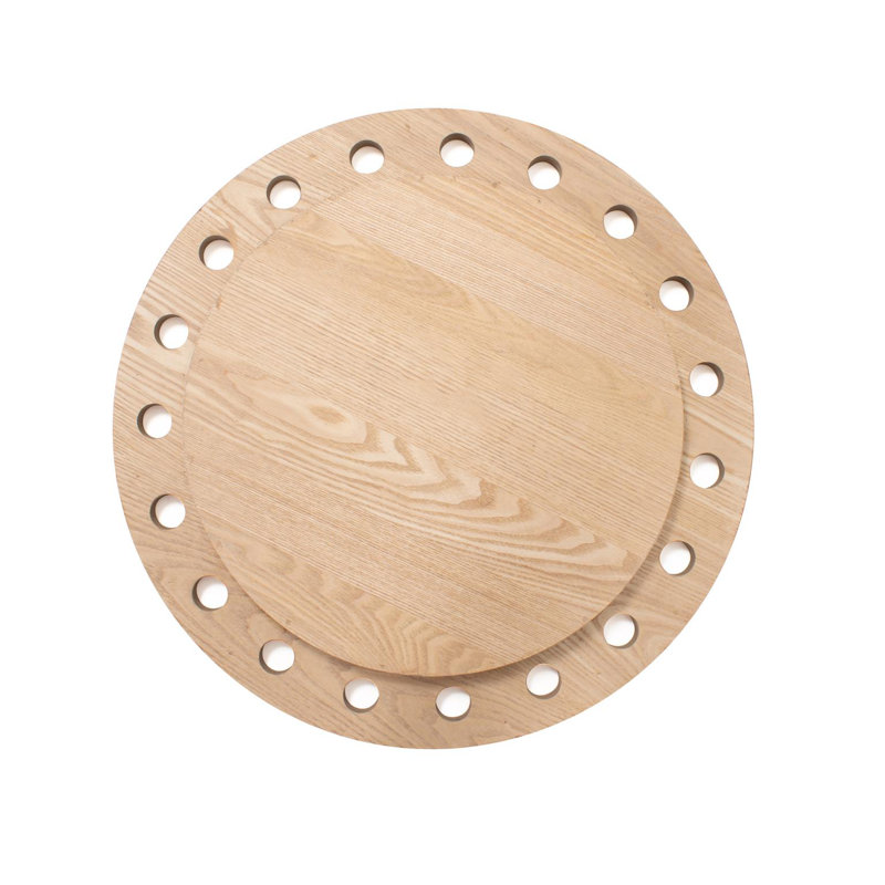 Hanneman Winfield Round Wooden Serving Tray