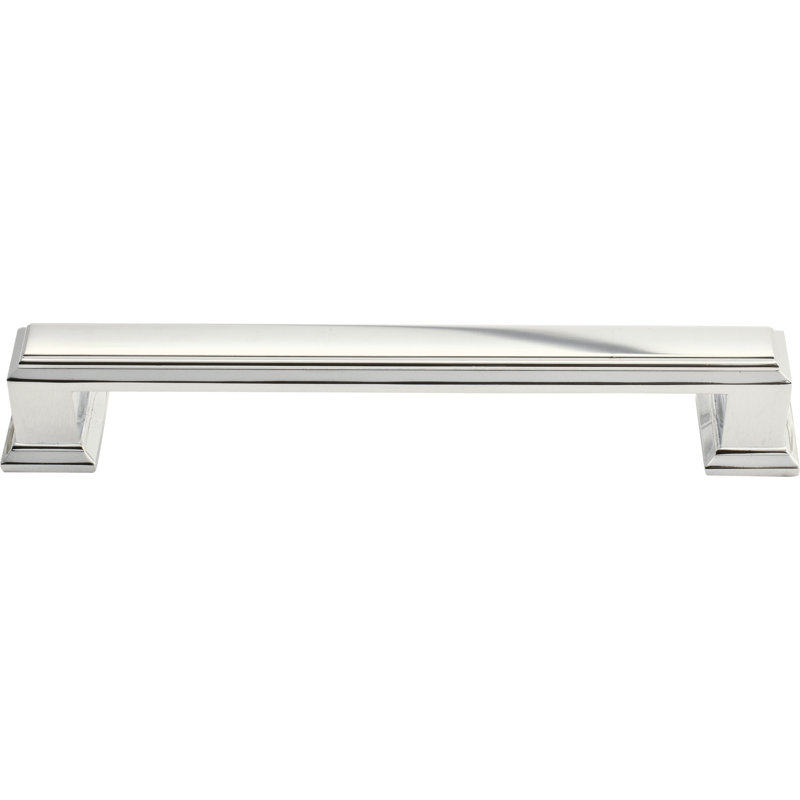 Polished Nickel Modern Bar Handle with Mounting Hardware