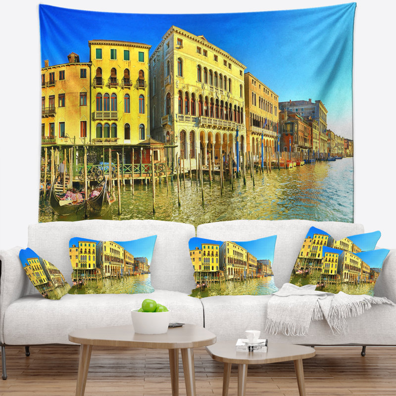 Tapisserie venice grand canal cityscape ting, H 32 po x l 39 po