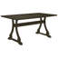 Ensemble de table de salle à manger 6 pièces à tréteaux avec chaises rembourrées et banc de salle à manger, dossiers de salle à manger, salon, cuisine-1084640124-1084640115