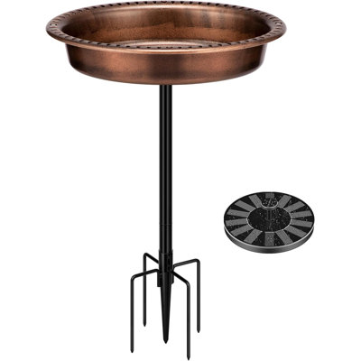 Polyresin Oval Bird Bath Bowl with Solar Fountain