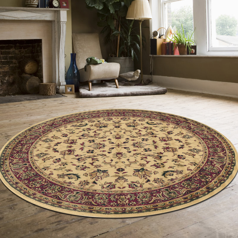  Tapis d'intérieur ivoire Safira, Rond 5 pi 3 po