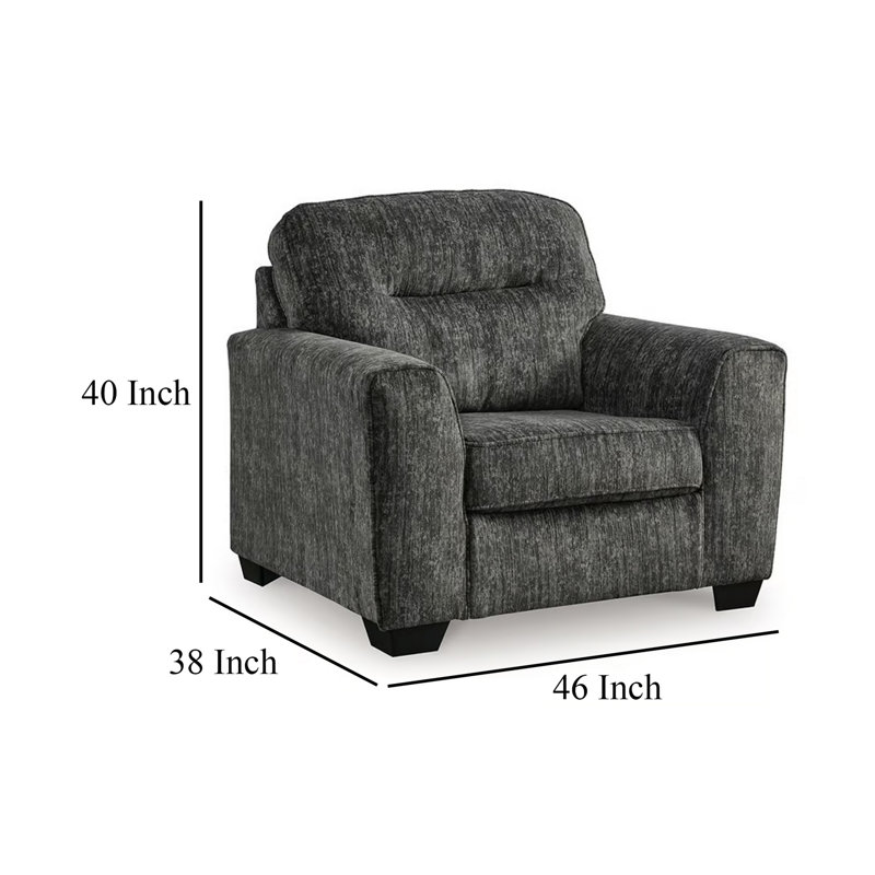 Chaise d'appoint Layla, polyester, rembourrage très moelleux, Mélange de polyester gris foncé