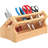 Bamboo Screwdriver Organizer Rack, Desktop Hand Tools Storage Holder With Drawer