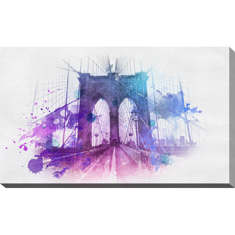 « brooklyn bridge », impression sur toile tendue, H 36 po x l 60 po x P 1,5 po