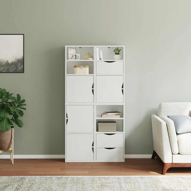 Side Cabinets 4 Pcs "ODDA" 40X24x79 Cm Solid Wood Pine, White