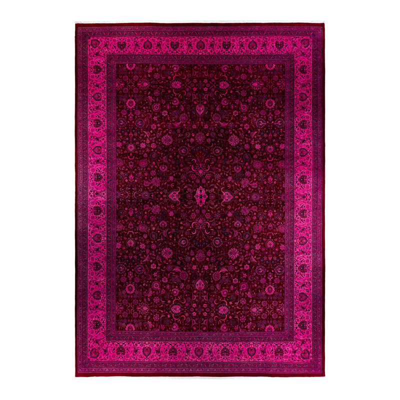 Shahab One-of-a-Kind 12' 0" X 16' 10" New Age Rectangular Wool Area Rug Pink