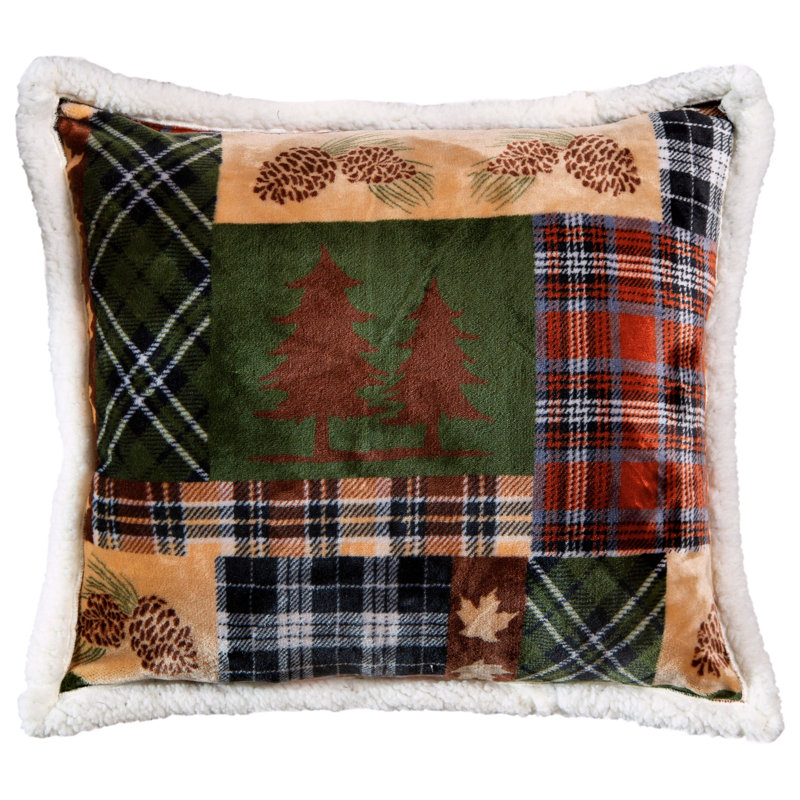 Coussin en sherpa Tree Plaid