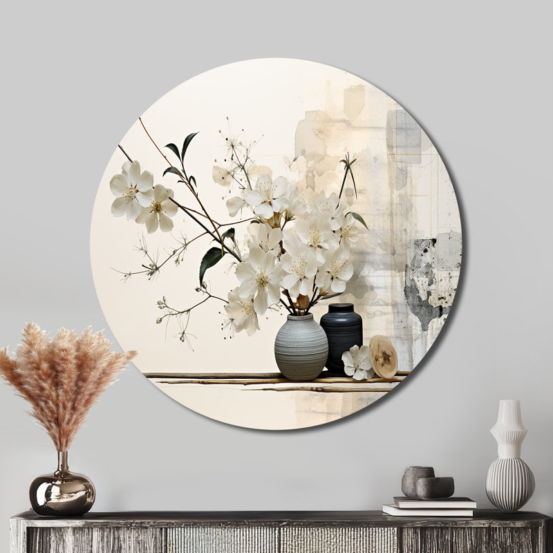 Art asiatique Sumie Zen II - personnes rondes, art en métal, H 36 po x l 36 po