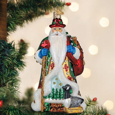 Ornement en verre soufflé, père Noël canadien
