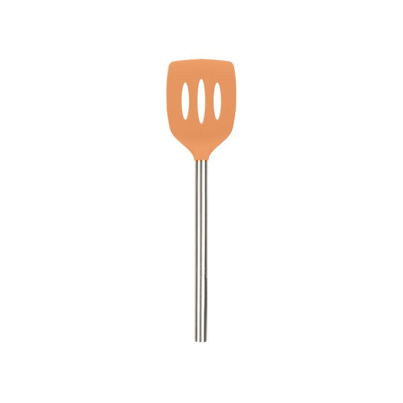Silicone Slotted Turner - Light Aqua, Apricot