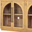 Buffet arqué 4 portes rétro, tablettes réglables, bois naturel et atmosphère, multifonctionnel