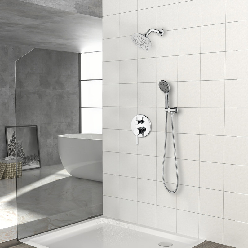 Ensemble de douche 6 po Modern, Chrome poli