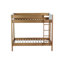 Lit simple au-dessus d'un lit superposé - revêtu de tissu, structure en bois d'hévéa, garde-corps sécurisés, solution de rangement sous le lit