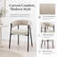 Chaises de salle à manger rembourrées en chenille beige avec structure en métal noir, courbées