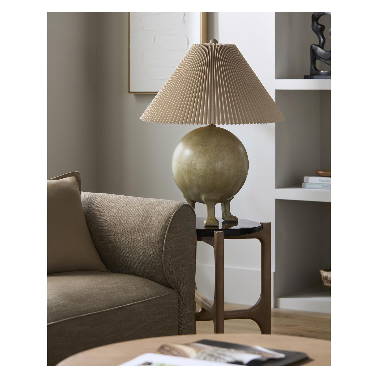Chakera Accent Table Lamp, Light Gray