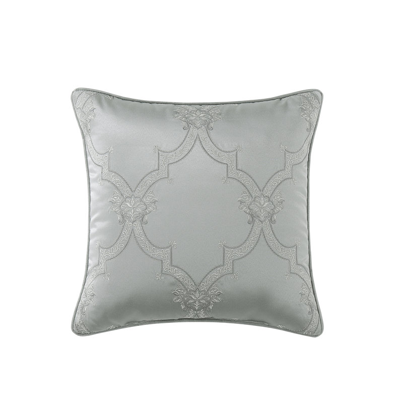 SONDRA 20" SQUARE EMBELLISHED DECORATIVE THROW PILLOW, Spa Blue