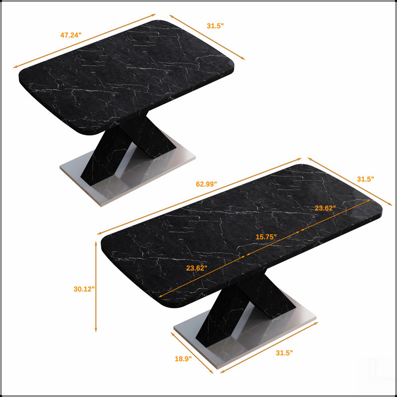 1 Piece Rectangular Dining Table Without Chair