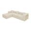 Canapé modulaire de 108 po avec méridienne en forme de L, canapé-lit désossé à assise profonde, canapés à compression en éponge sans assemblage, canapé-lit pliant moderne avec dossier amovible (beige)-1333691277