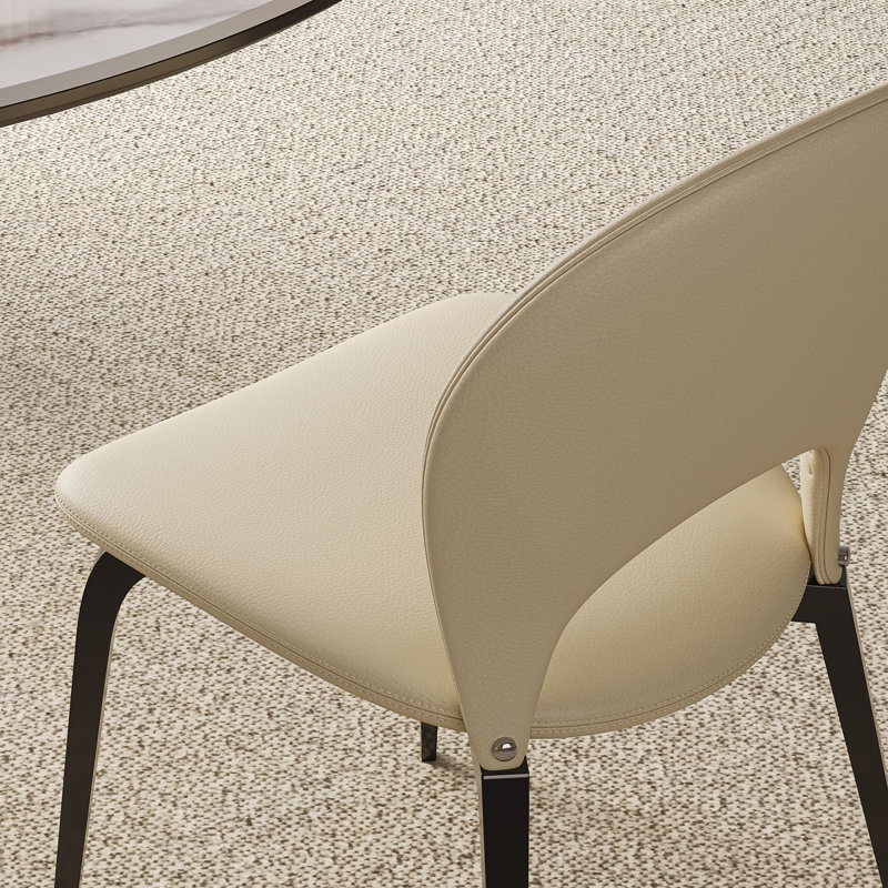 Chaises en cuir synthétique avec pieds et dossier en métal, chaise de bureau moderne