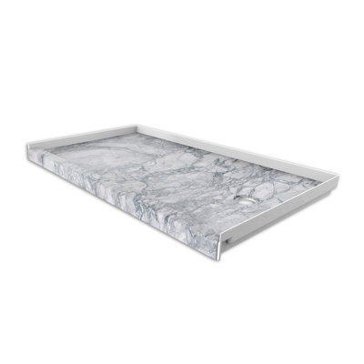 FlexStone® 60"W x 30"D Alcove Shower Base with Right Drain in Everest