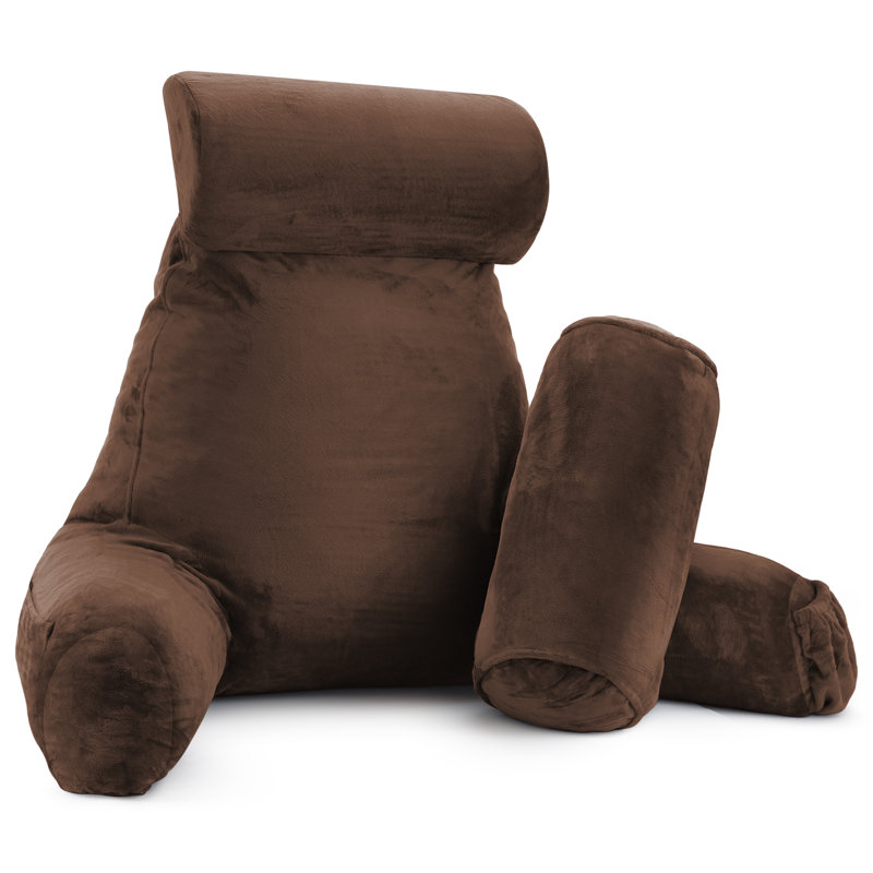 Coussin de lecture Nestl, H 22 po x l 36 po x P 13 po, Chocolat / Brun