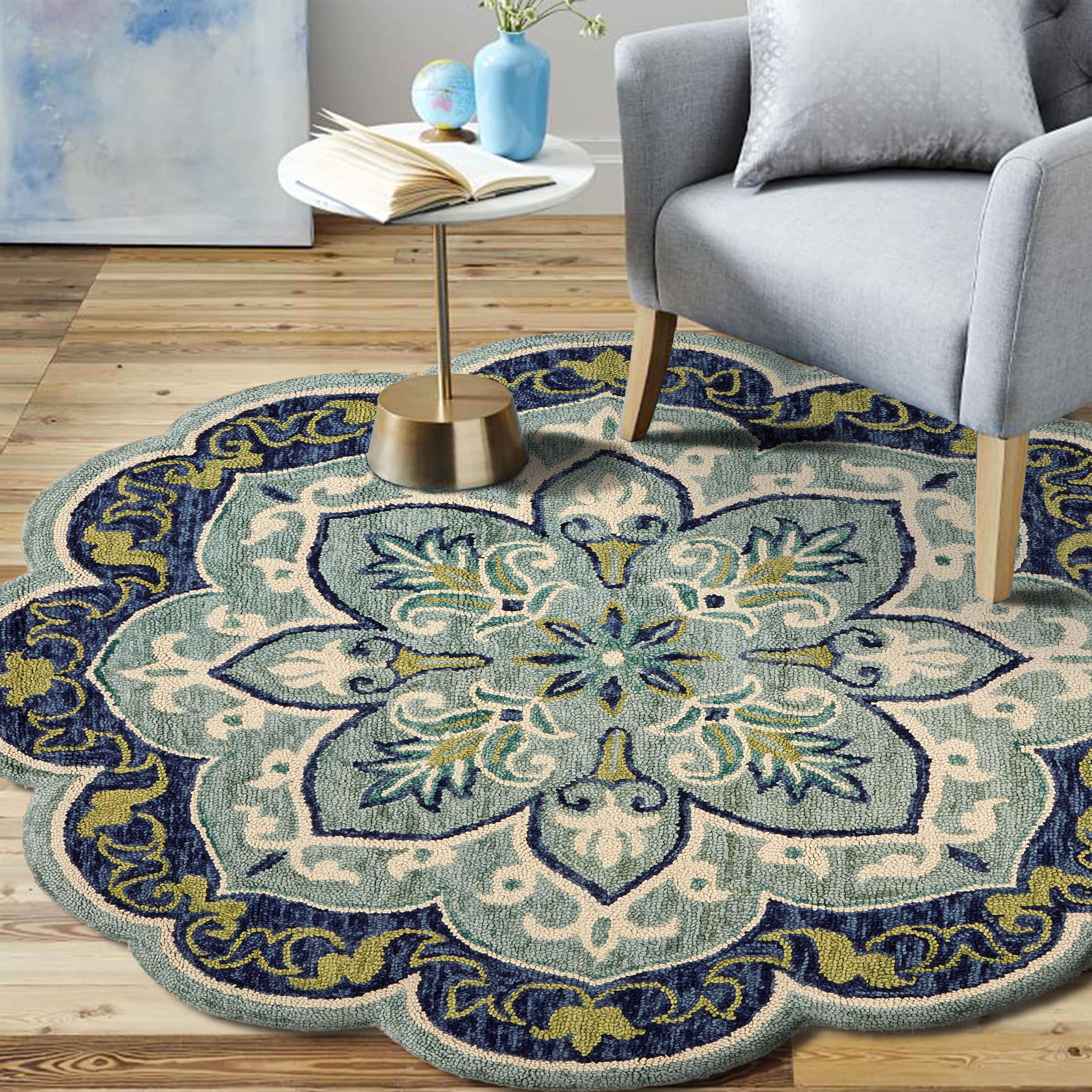Lark Manor Cementon Hand Tufted Wool Floral Rug & Reviews