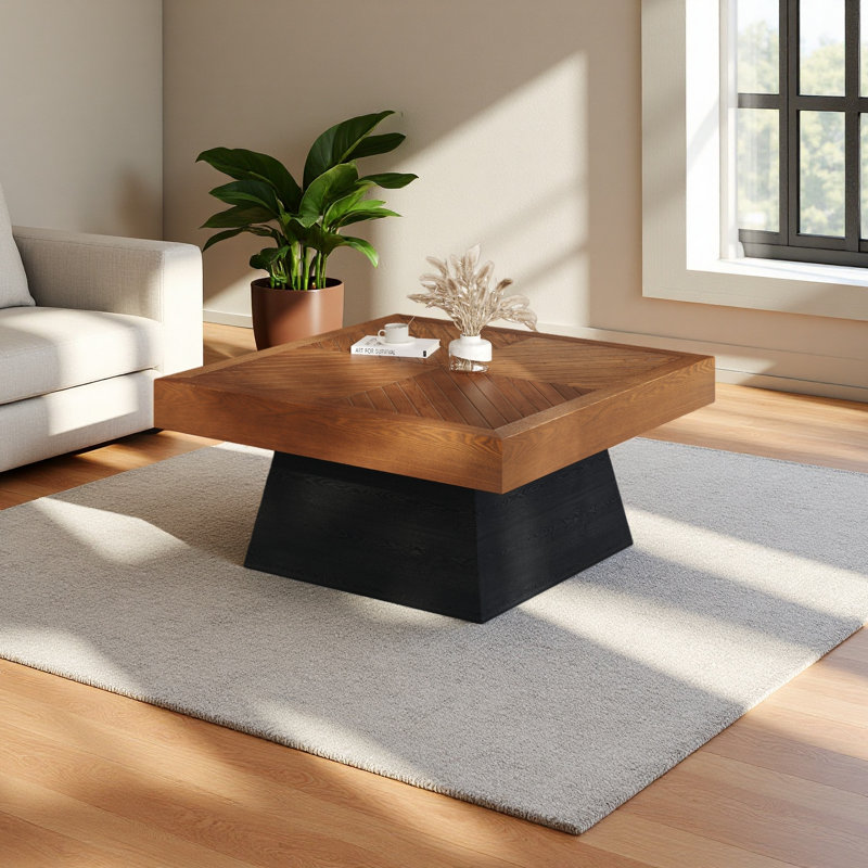 Table basse moderne carrée pour salon 31,5 pouces, style Mid-Century