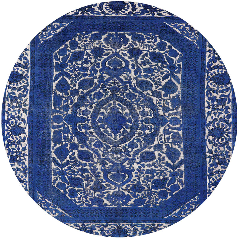 Tapis marocain tissé à la machine, Rond 6 pi