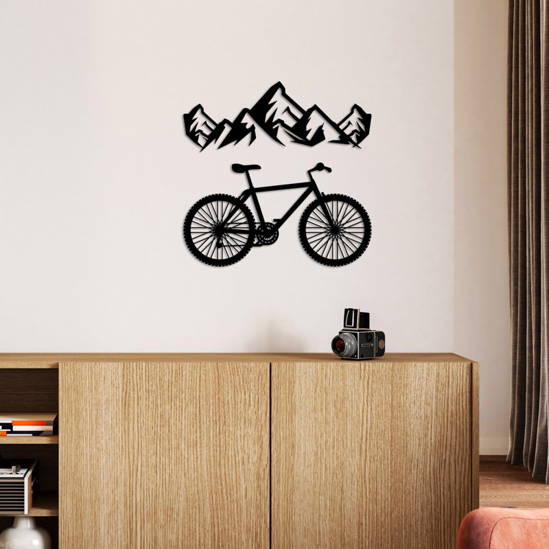 Elegant Decorative Metal Wall Accessory, Black Finish, 19.7 x 7.1 inches & 19.7 x 10.6 inches | 100% Metal, Thickness: 0.06 inches | Easy Wall Mounting, Perfect for Modern Home Decor, Unique Design