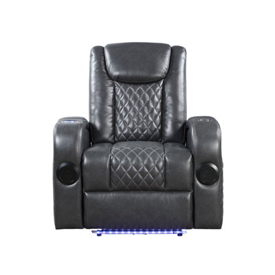 Alair Leather Aire Power Motion Recliner W/Bluetooth, Wireless Charger & Cupholder