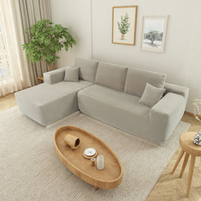 Canapé modulaire Cloud avec méridienne, canapé moderne en velours côtelé moelleux, aucun assemblage requis