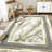 Home Decor Luxury Non-Slip Rubber Backing Safety Soft Runner Area Carpet Floor Area Rug Indoor Interior Accent Decorative Mat, Modern Gold Grey Marble Greek Key Design, 5 x 7 Feet