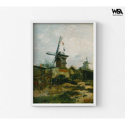 Windmills On Montmartre By Vincent Van Gogh, Montmartre Oil Painting Print, Paris Wall Art, French House Decor, Van Gogh Scenery Print