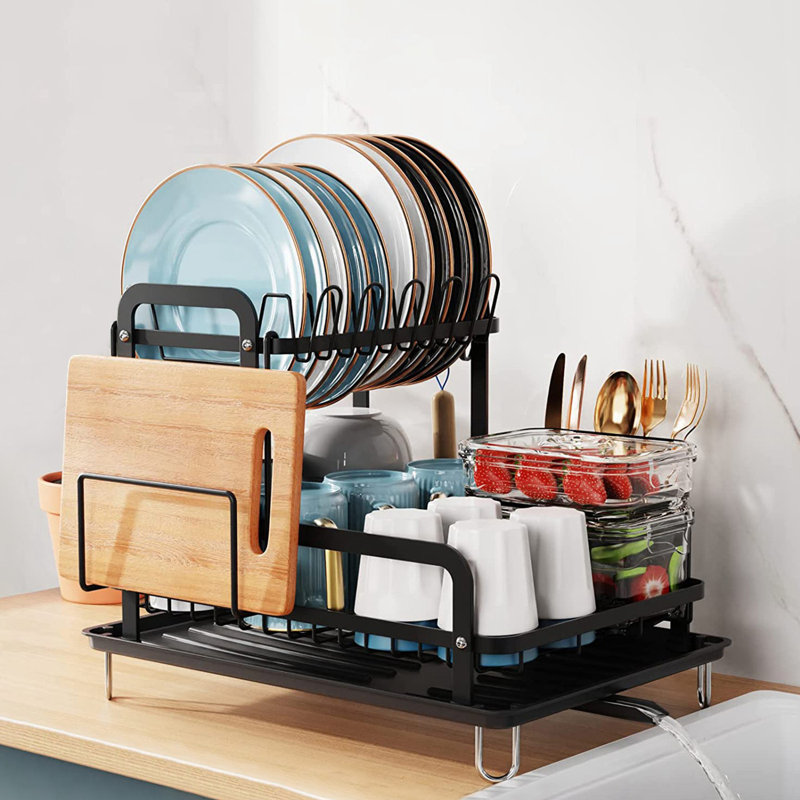 2-tier Dish Drying Rack For Kitchen Counter Space Saving Rustproof Dish Rack