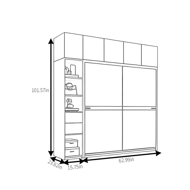 Luxurious And Simple Wardrobe, 102" H x 79" W x 24" D