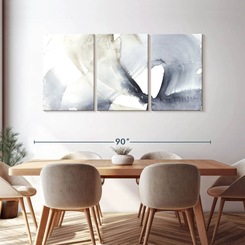 Wave Break II - 3 Piece Wrapped Canvas Set, 39" H x 80" W x 1.25" D