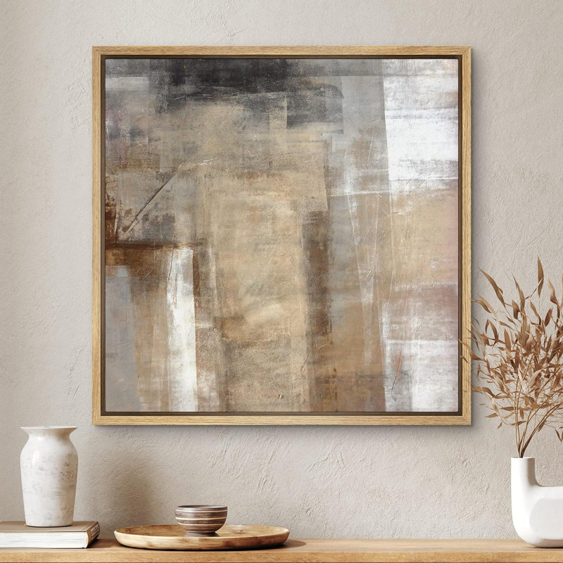 «Brown Color Blocks Abstract Shapes Minimalisme», reproduction d'art sur toile