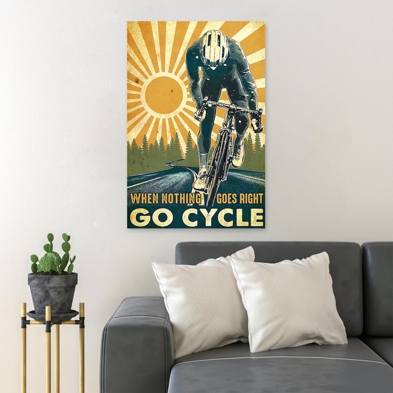 «Cycling Athlètes - When Structure Goes Right Go Cycle», reproduction d'art graphique sur toile tendue