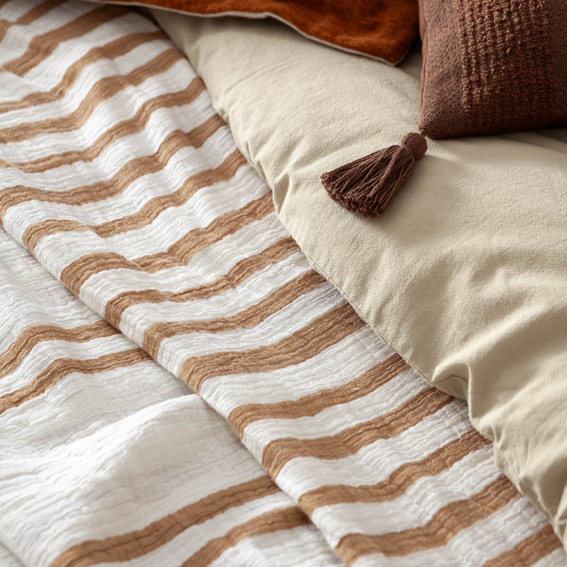 Asena Machine Woven Throw Blanket, Brown