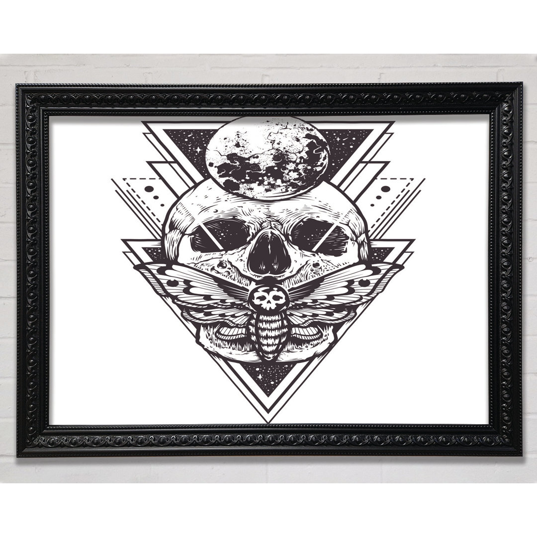 Leinwandbild Death Moth Skull Triangles